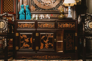 Exquisitely Carved Divider Cabinet Set