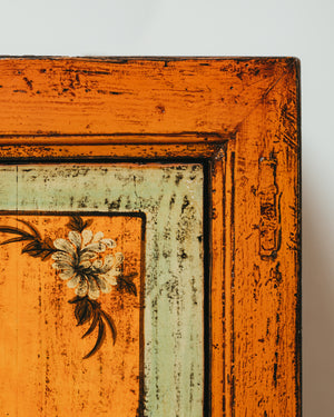 Orange Lacquer Hand Drawn Sideboard