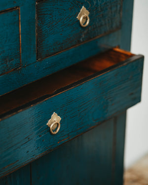 Deep Blue Lacquer Cabinet