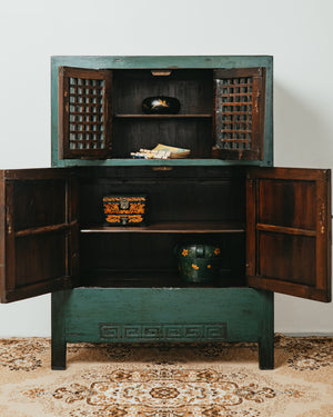 Emerald Latticework Cabinet