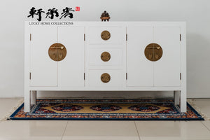 minimalist white lacquer sideboard